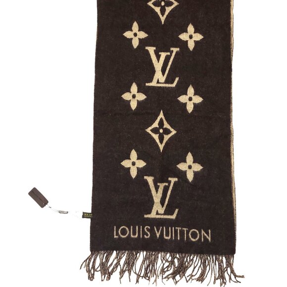 Louis Vuitton Accessories - SOLD OUT LOUIS VUITTON Reykjavik Dark Brown & Tan Reversible Scarf Shawl VWT
